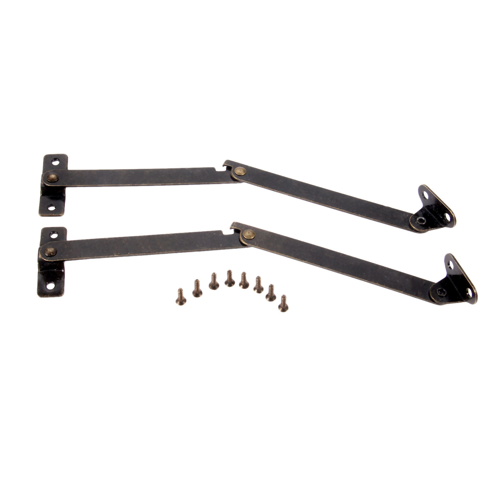 Furniture Hardware Antique - บานพับรองรับฝาปิด 2 ชิ้น สำหรับตู้ครัวไม้ บานพับตกแต่งพร้อมสกรู อุปกรณ์ฮาร์ดแวร์บ้าน