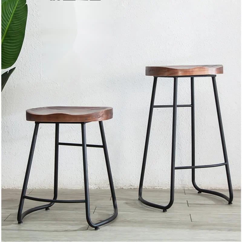Z. A. Furniture - เก้าอี้บาร์เหล็กสไตล์โมเดิร์นเรียบง่าย, เก้าอี้เคาน์เตอร์ขาสูง, เก้าอี้ไม้เนื้อแข็งสำหรับห้องครัว, เฟอร์นิเจอร์อเนกประสงค์สำหรับใช้ในบ้าน