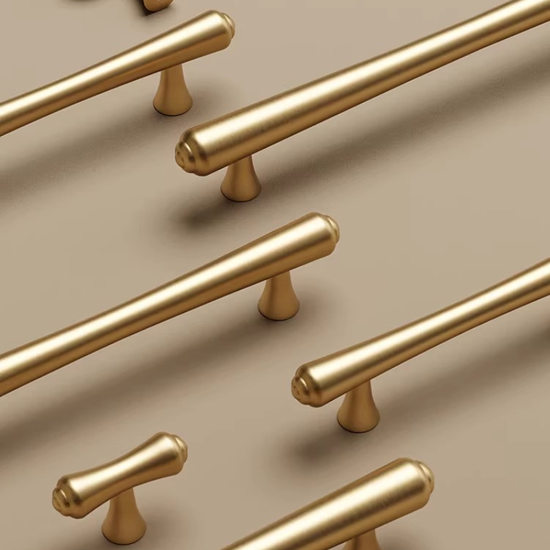 Furniture Hardware High End - มือจับประตูตู้ทองเหลืองแท้ทองแดงบริสุทธิ์แบบฝรั่งเศส มือจับลิ้นชักตู้เสื้อผ้า อุปกรณ์ตกแต่งเฟอร์นิเจอร์สไตล์อเมริกันระดับไฮเอนด์ทันสมัย