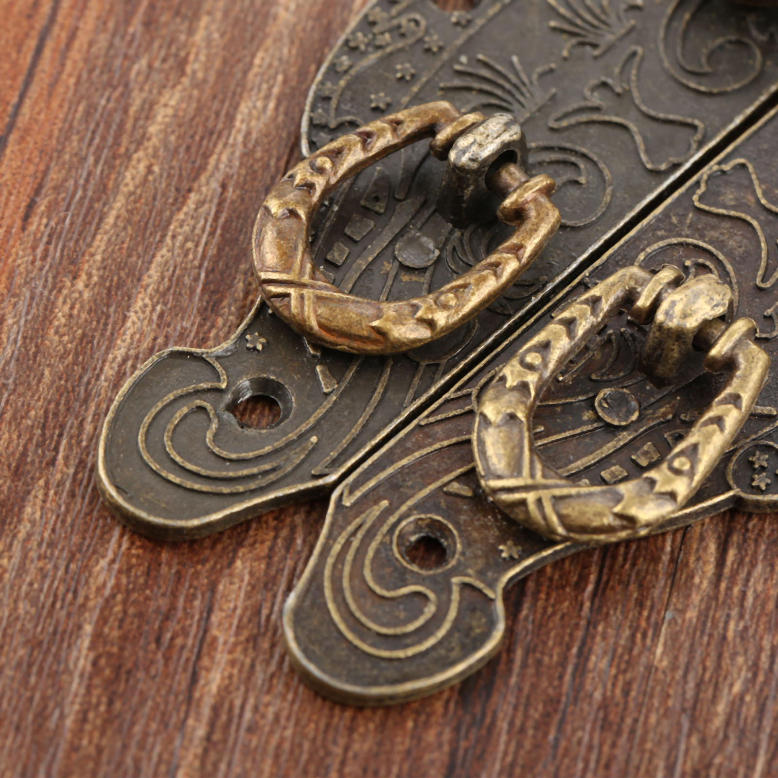 Furniture Hardware Antique - กลอนล็อคกล่องโบราณ 1 ชิ้น แบบวินเทจ สำหรับกล่องของขวัญไม้ ตัวล็อคแบบหัวเข็มขัดโลหะผสม