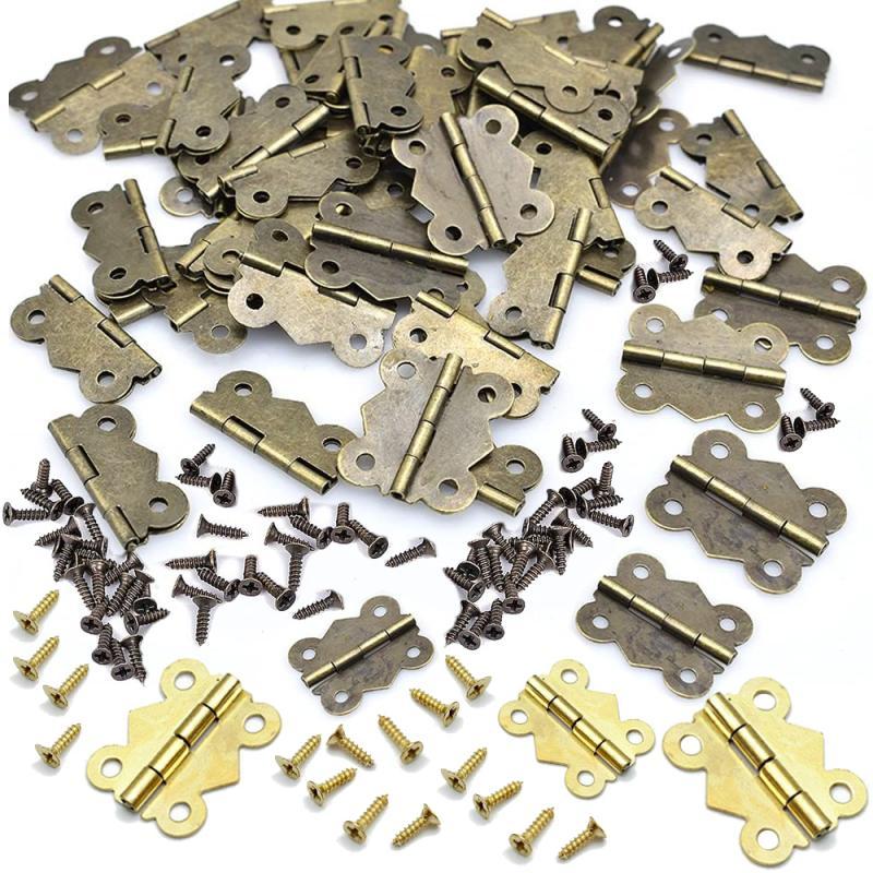 Furniture Hardware Antique - บานพับพร้อมสกรูแบบผีเสื้อ 10/20 ชิ้น ขนาด 17x20 มม.,