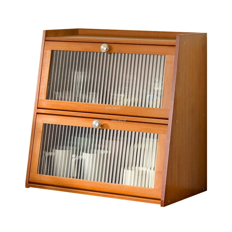 Z. A. Furniture - # ตู้เก็บของในครัวสไตล์เรโทร ตู้เก็บของบนเคาน์เตอร์ เฟอร์นิเจอร์ครัวสไตล์ญี่ปุ่นสุดสร้างสรรค์ ตู้เก็บไวน์บนเคาน์เตอร์ ชั้นวางแก้วและเครื่องใช้บนโต๊ะอาหาร