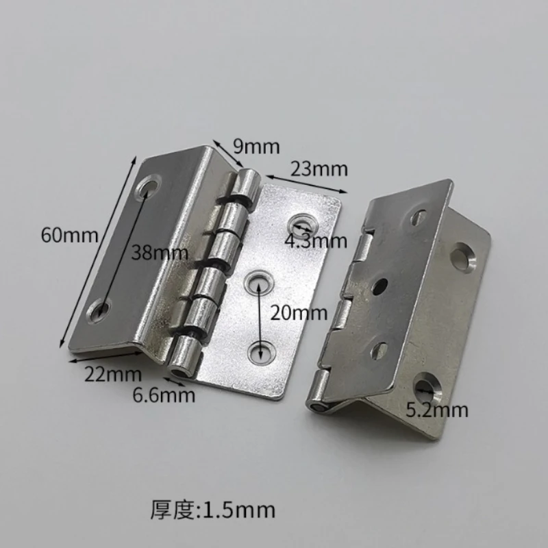 Furniture Hardware - บานพับตู้โลหะสีเงิน 4 ชิ้น บานพับกล่องไม้แบบพับได้ 3 ชิ้น