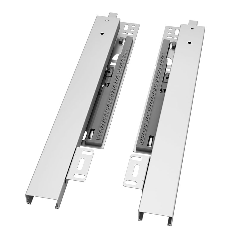 Drawer Slide Pair - รางลิ้นชักแบบกดเพื่อเปิด 1 คู่ รองรับด้านล่าง 3 ตอน