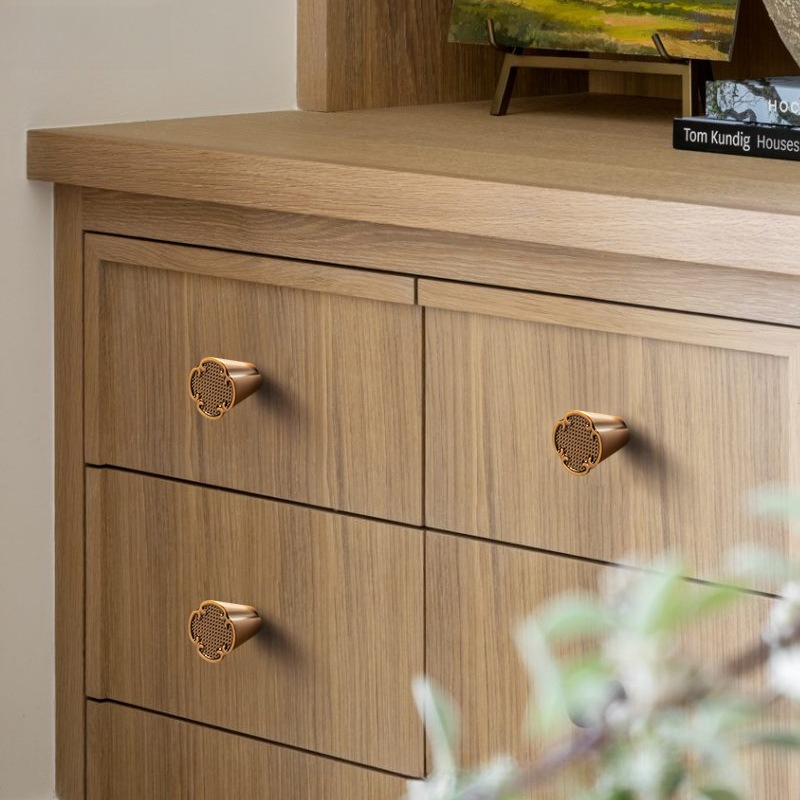 Furniture Hardware High End - มือจับตู้ลิ้นชัก สีบรอนซ์โบราณ หรูหรา วินเทจ คุณภาพสูง มือจับตู้ครัว