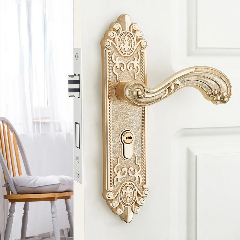 Furniture Hardware - มือจับประตูภายในแบบเงียบสไตล์ยุโรป พร้อมระบบล็อคกันขโมยสุดหรู อุปกรณ์ฮาร์ดแวร์สำหรับเฟอร์นิเจอร์ทันสมัย