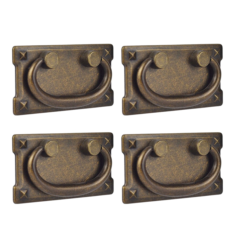 Furniture Hardware Antique - 4Pcs Vintage Antique Bronze ลิ้นชักดึง Handles,ประตูตู้เฟอร์นิเจอร์ตกแต่ง