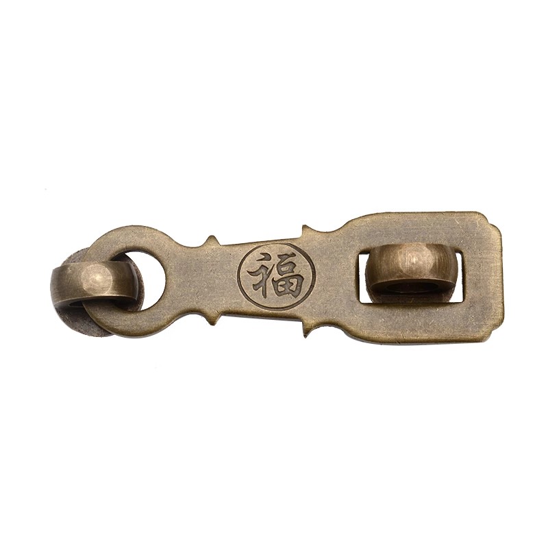 Furniture Hardware Antique - FU เฟอร์นิเจอร์ประตูทองเหลือง Hasp ตู้ล็อคหัวเข็มขัดโบราณลิ้นชัก Bolt Garden