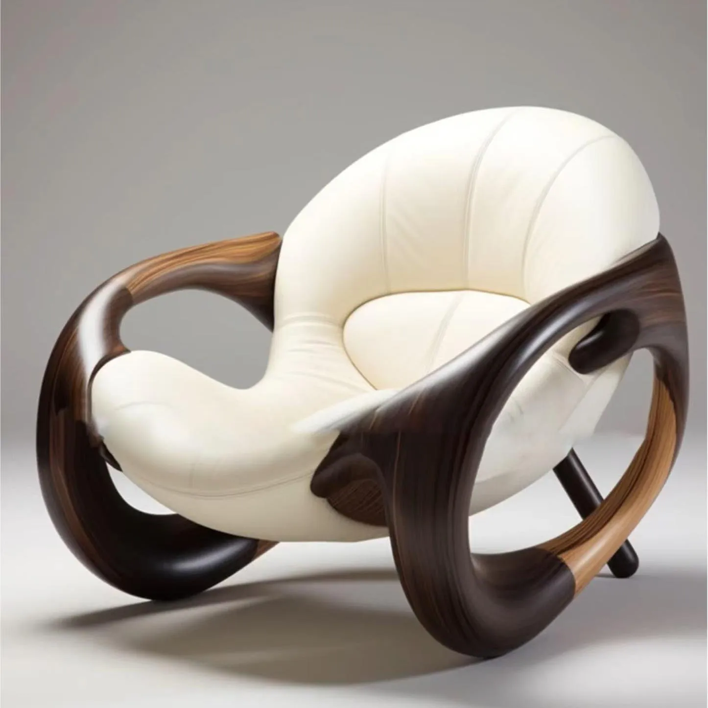 Z. A. Furniture - เก้าอี้โซฟาไม้เนื้อแข็ง Z สำหรับห้องนั่งเล่นในบ้าน ระเบียง วอลนัทสีดำ เก้าอี้นวมพักผ่อน