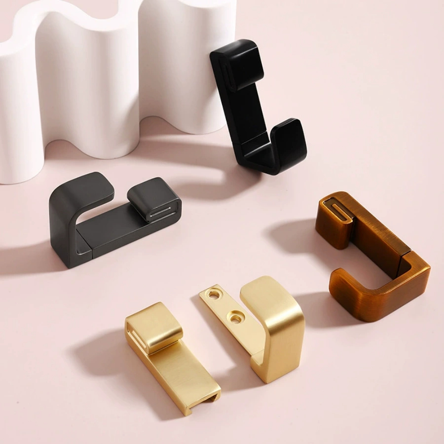 Furniture Hardware - ไม้แขวนเสื้อโลหะผสมสังกะสีสไตล์มินิมอลทันสมัย สำหรับอุปกรณ์เฟอร์นิเจอร์ ไม้แขวนเสื้อติดหลังประตูตู้เสื้อผ้า ราวแขวนหมวกในตู้เสื้อผ้า
