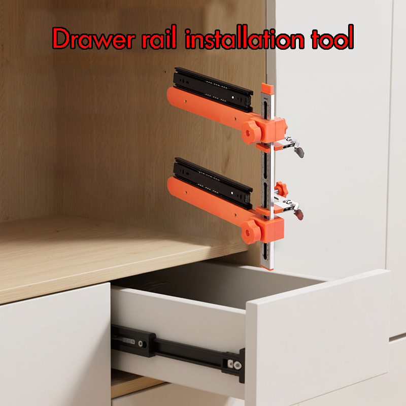Drawer Slide Pair - เครื่องมือติดตั้งรางลิ้นชักตู้ไม้ คลิปล็อคแบบรวดเร็ว อุปกรณ์ช่วยติดตั้งลิ้นชัก อุปกรณ์งานไม้