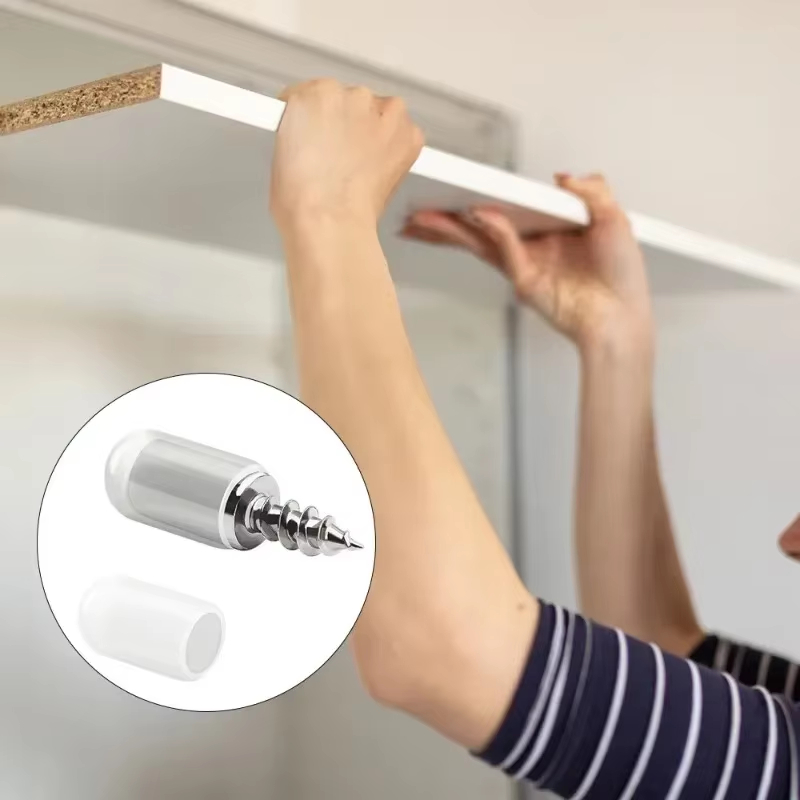 Shelf Peg Support - สกรูยึดชั้นวางของแบบยึดติดด้วยตัวเอง 10/100 ชิ้น พร้อมปลอกกันลื่น สำหรับยึดชั้นวางในตู้เสื้อผ้า