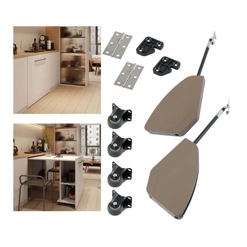 Furniture Hardware - ชุดอุปกรณ์ฮาร์ดแวร์บานพับเฟอร์นิเจอร์เหล็กสไตล์โมเดิร์น DIY ประหยัดพื้นที่ ชุดกลไกโต๊ะแบบซ่อนพร้อมระบบดึงพับและยืดหดด้วยแก๊สสำหรับห้องครัว