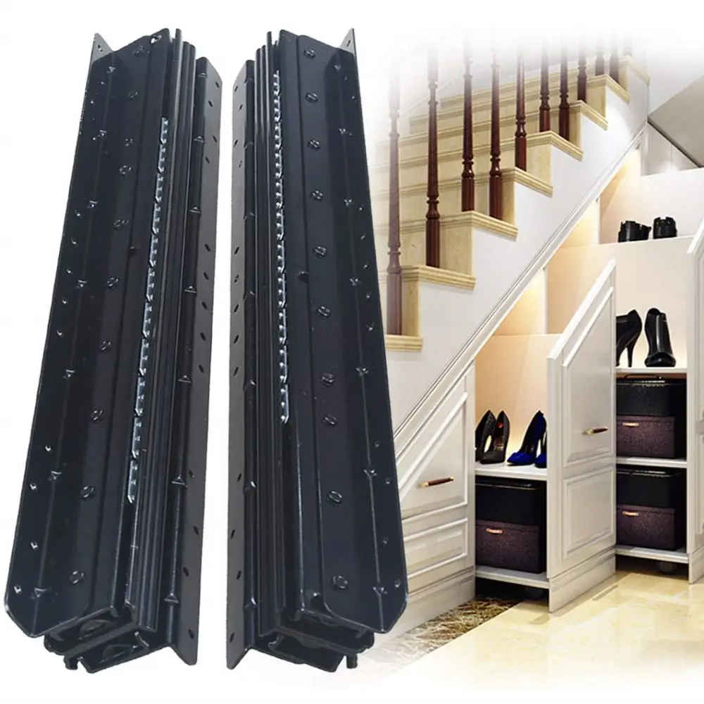 Drawer Slide Pair - รางลิ้นชักแบบติดตั้งใต้ลิ้นชักสำหรับงานหนัก แบบยืดได้เต็มระยะ ติดตั้งด้านล่าง ซ่อนใต้รางลูกปืนโลหะ 1 คู่
