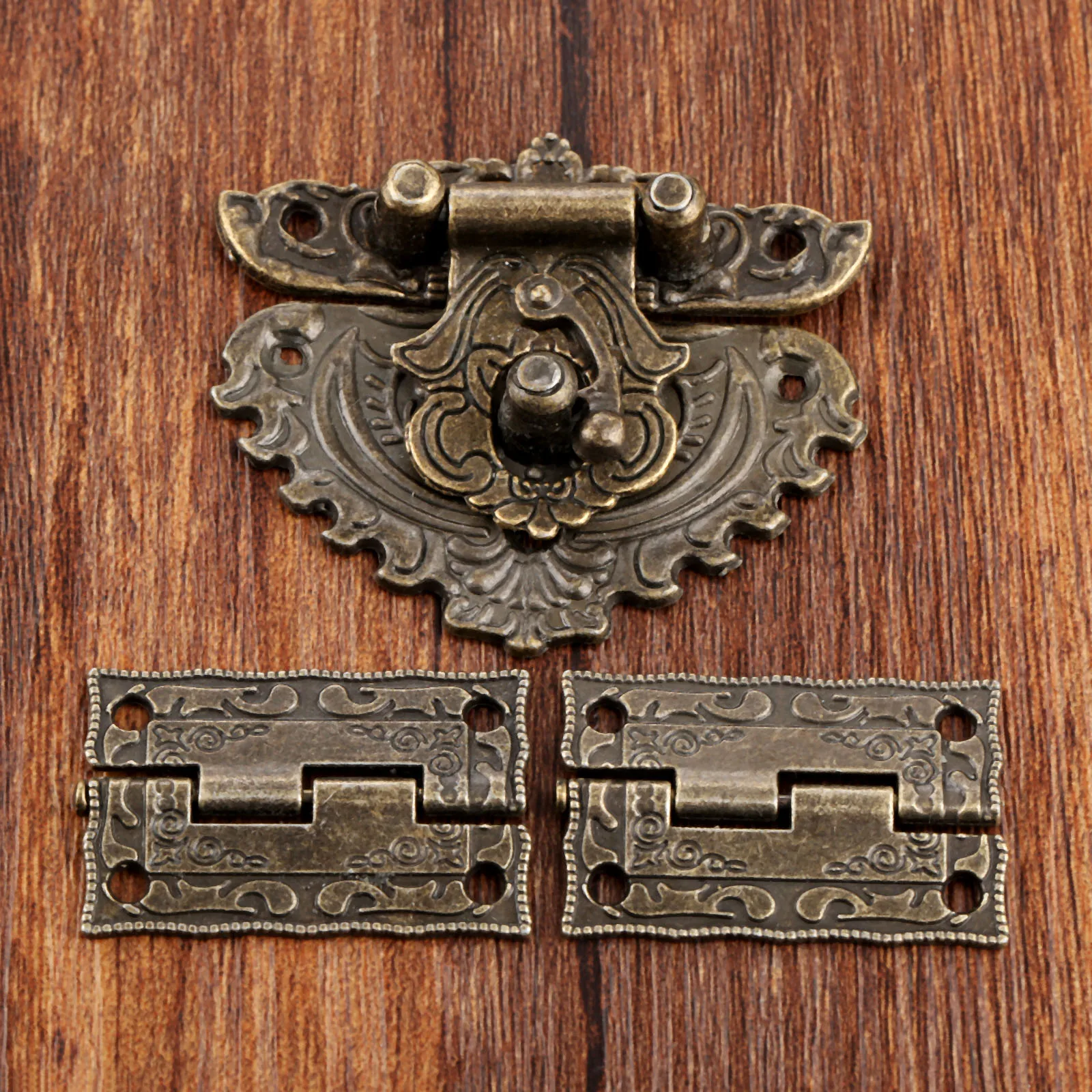 Furniture Hardware Antique - 3 ชิ้น/เซ็ต Antique Bronze กุญแจไม้กล่อง LATCH