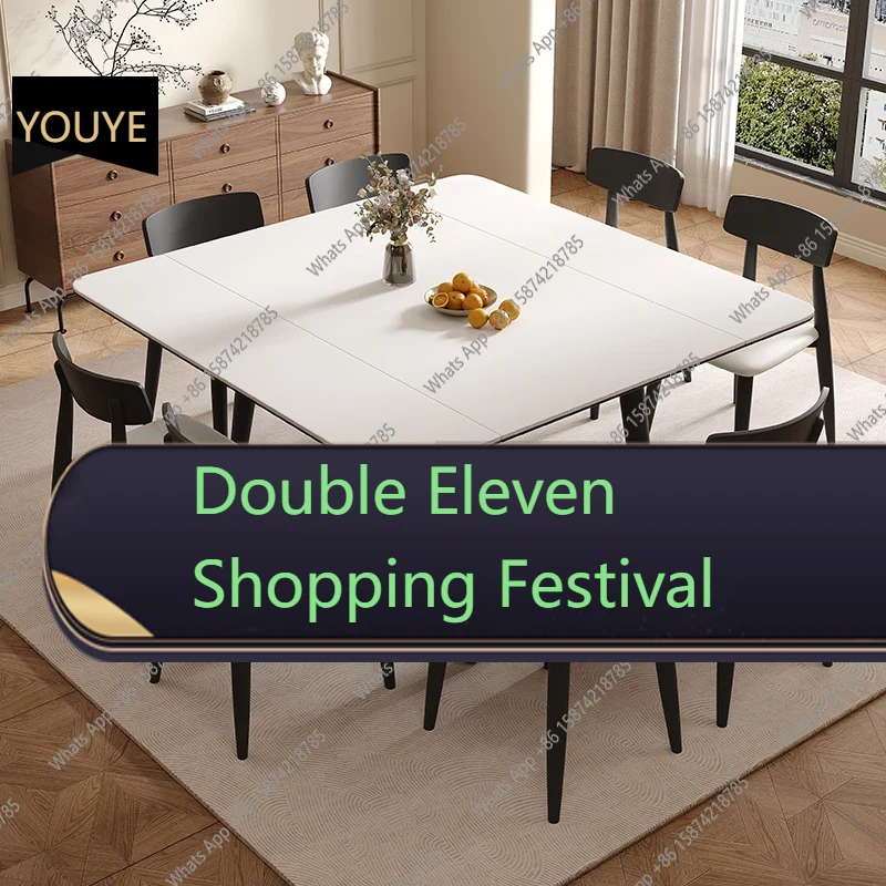 Z. A. Furniture - โต๊ะอาหารเคลื่อนที่ Z-J แบบขยายได้ โต๊ะอาหารหรูหราทันสมัย โต๊ะเล่นเกมแบบขยายได้ เฟอร์นิเจอร์ห้องนั่งเล่น