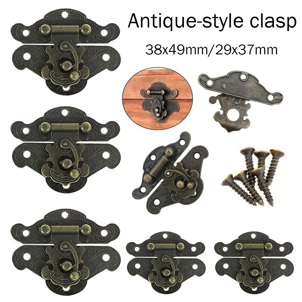 Furniture Hardware Antique - 5-20 ชิ้น ตัวล็อคแบบมีสกรู วินเทจ ทำจากโลหะ สำหรับตกแต่งกล่องไม้