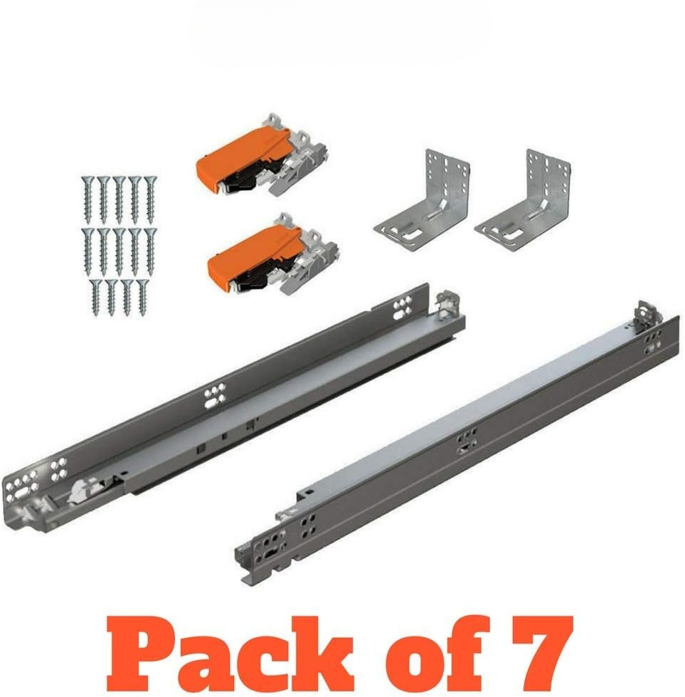 Drawer Slide Pair - รางลิ้นชักแบบซ่อนใต้พื้นขนาด 21 นิ้ว พร้อมระบบปิดแบบนุ่มนวล ชุดติดตั้งแบบซ่อนพร้อมรางเลื่อน อุปกรณ์ล็อก