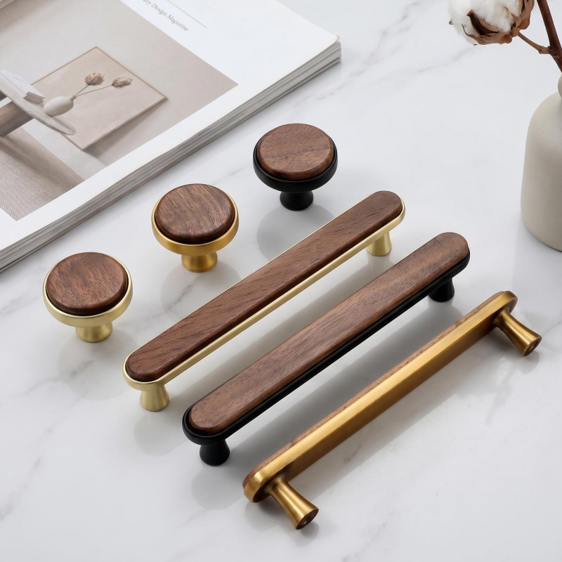 Japanese Furniture Hardware - มือจับตู้ครัวไม้วอลนัทแท้สไตล์ญี่ปุ่น มือจับลิ้นชัก ตู้เสื้อผ้า มือจับเฟอร์นิเจอร์