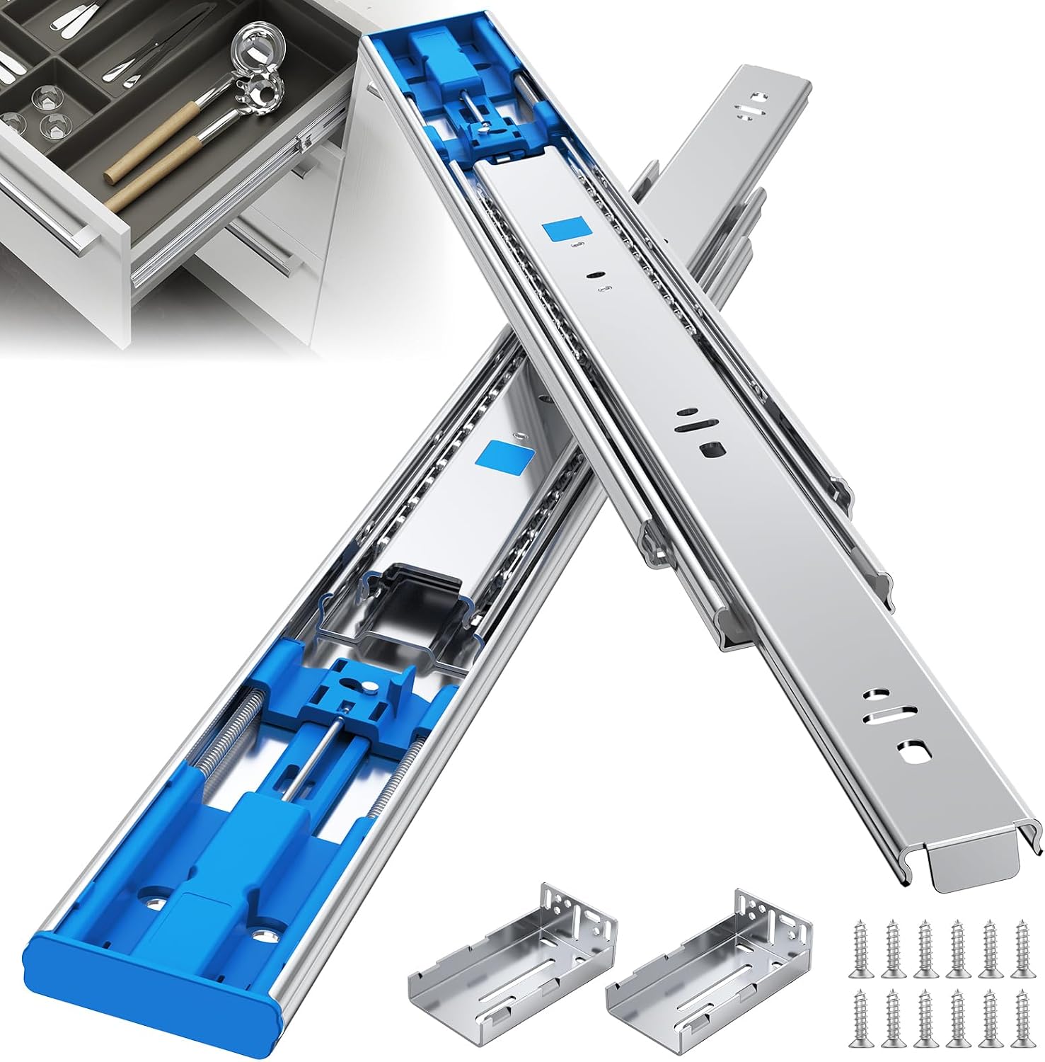 รางลิ้นชักแบบลูกปืนปิดนุ่มนวลข - Drawer Slide Pair บทวิจารณ์และราคา