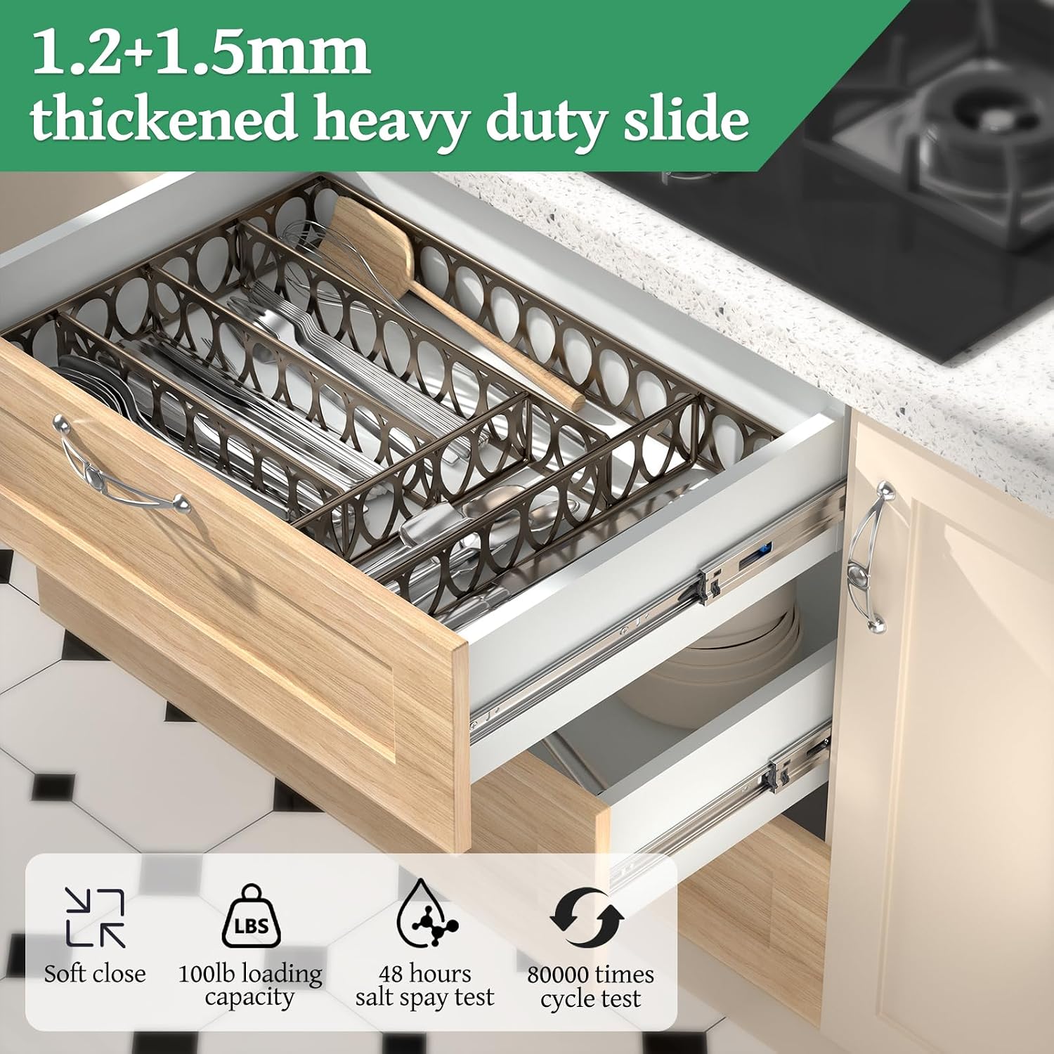 รางลิ้นชักแบบลูกปืนปิดนุ่มนวลข - Drawer Slide Pair บทวิจารณ์และราคา
