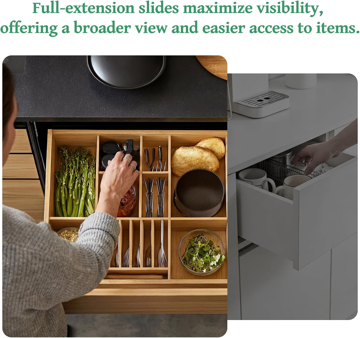 รางลิ้นชักแบบลูกปืนปิดนุ่มนวลข - Drawer Slide Pair บทวิจารณ์และราคา