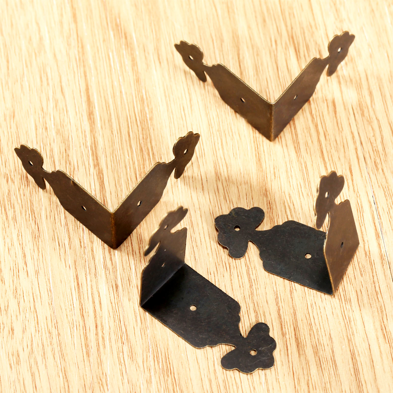 4pcs ตัวป้องกันมุมเหล็กดอกไม้  - Furniture Hardware Antique บทวิจารณ์และราคา