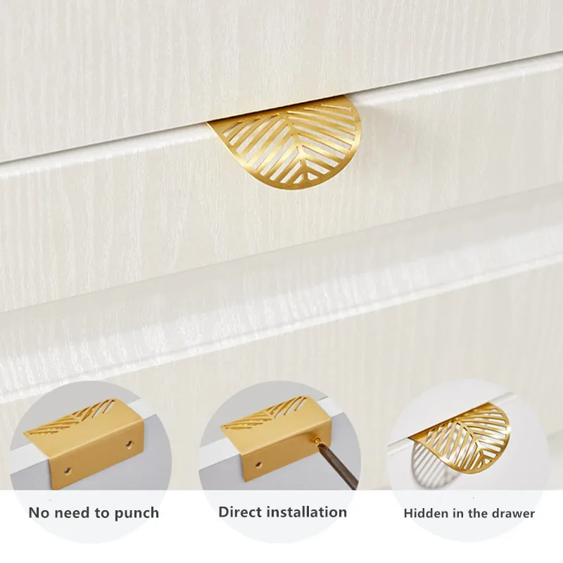 มือจับลิ้นชักทองเหลืองรูปใบไม้ - Furniture Hardware Wholesale บทวิจารณ์และราคา