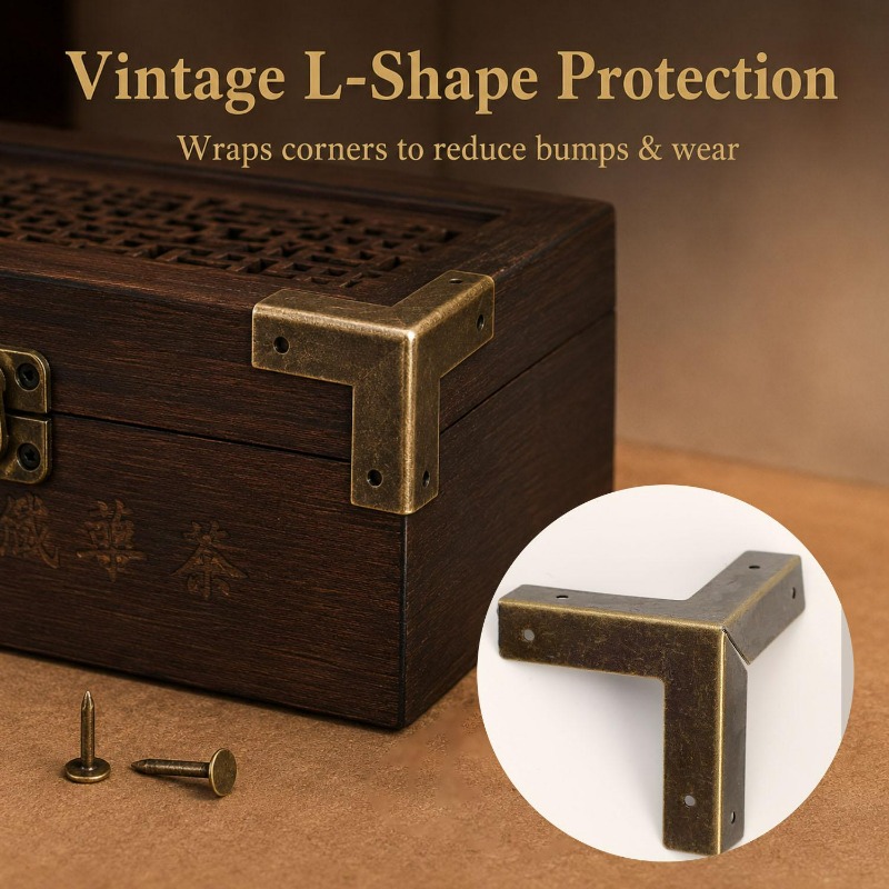 ชุดอุปกรณ์ป้องกันมุมกล่องเหล็ก - Furniture Hardware Antique บทวิจารณ์และราคา