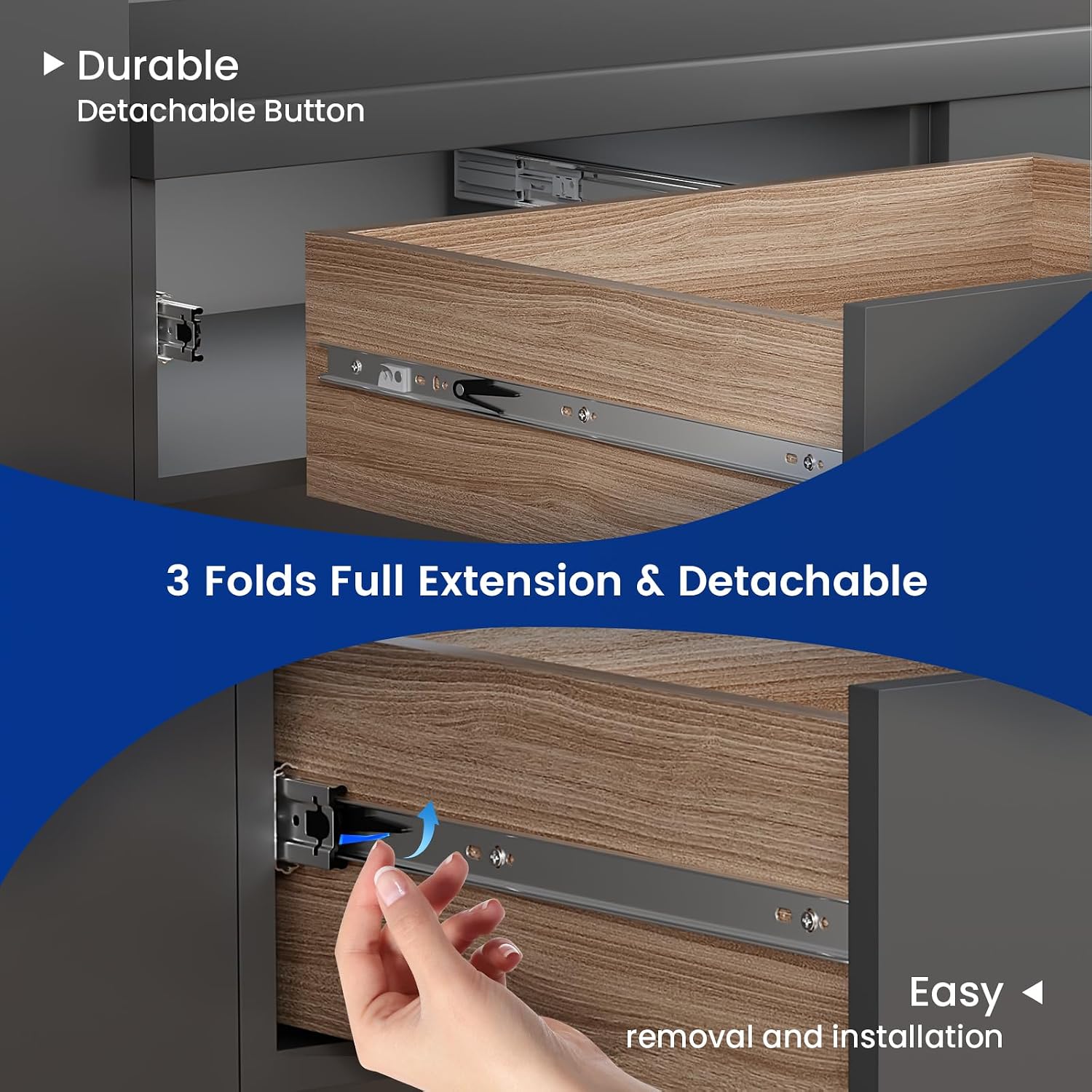 รางลิ้นชักแบบติดด้านข้างขนาด 2 - Drawer Slide Pair บทวิจารณ์และราคา