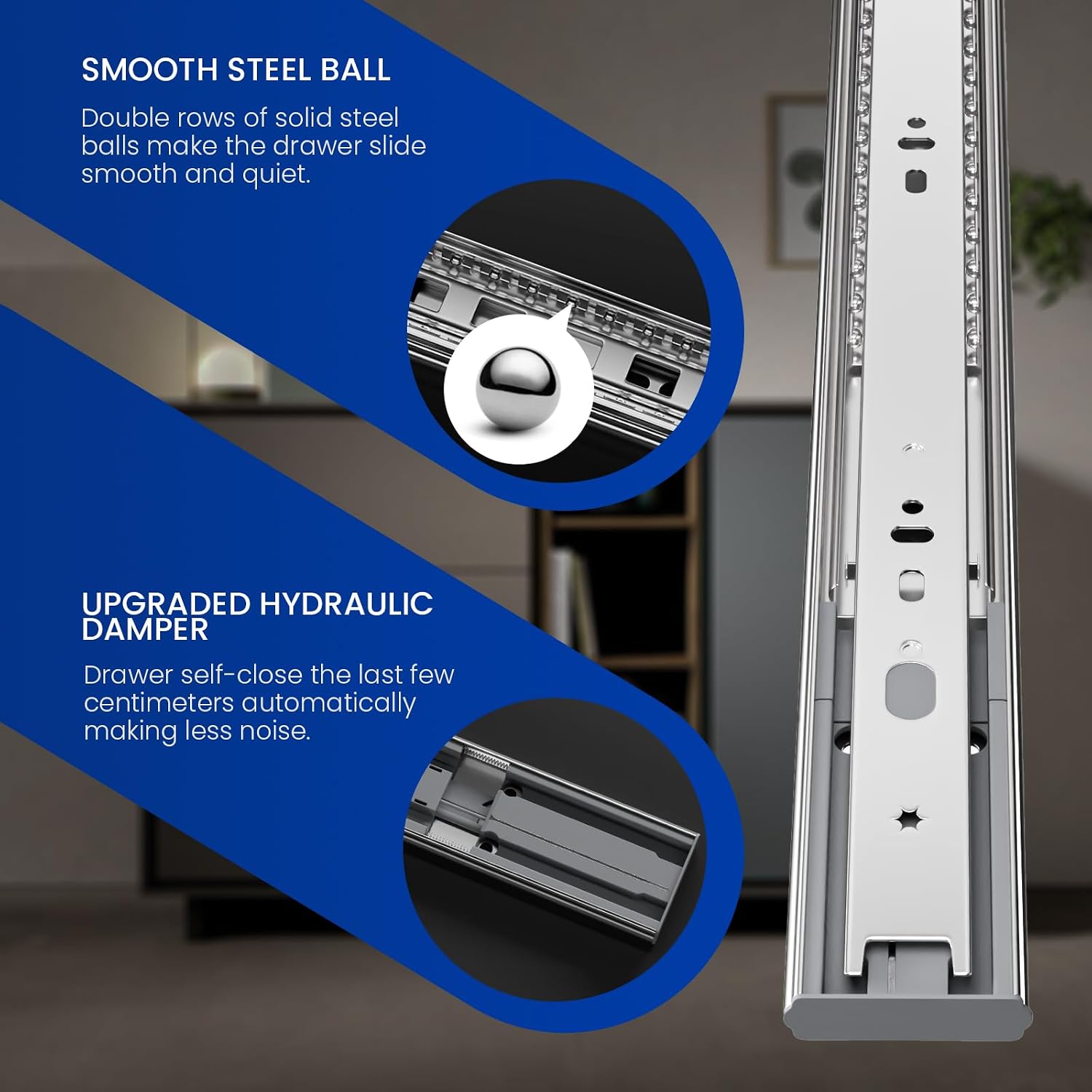 รางลิ้นชักแบบติดด้านข้างขนาด 2 - Drawer Slide Pair บทวิจารณ์และราคา