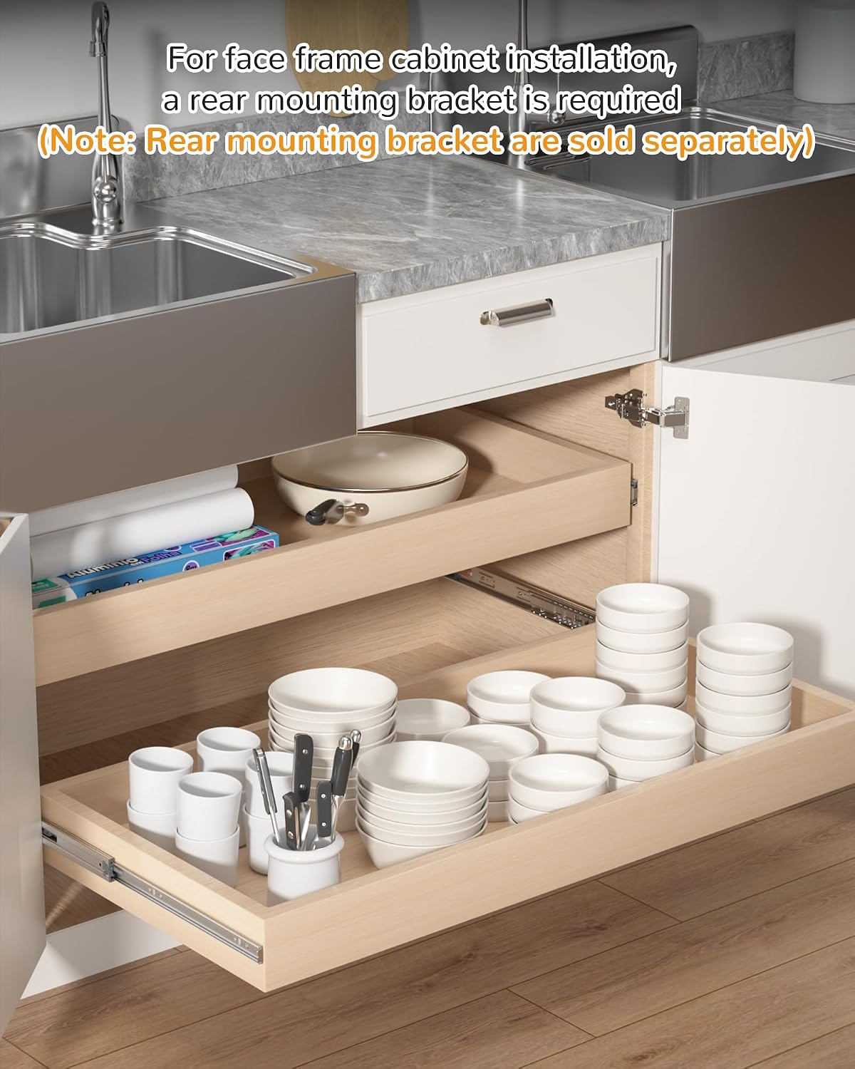 รางลิ้นชักแบบติดด้านข้างขนาด 2 - Drawer Slide Pair บทวิจารณ์และราคา