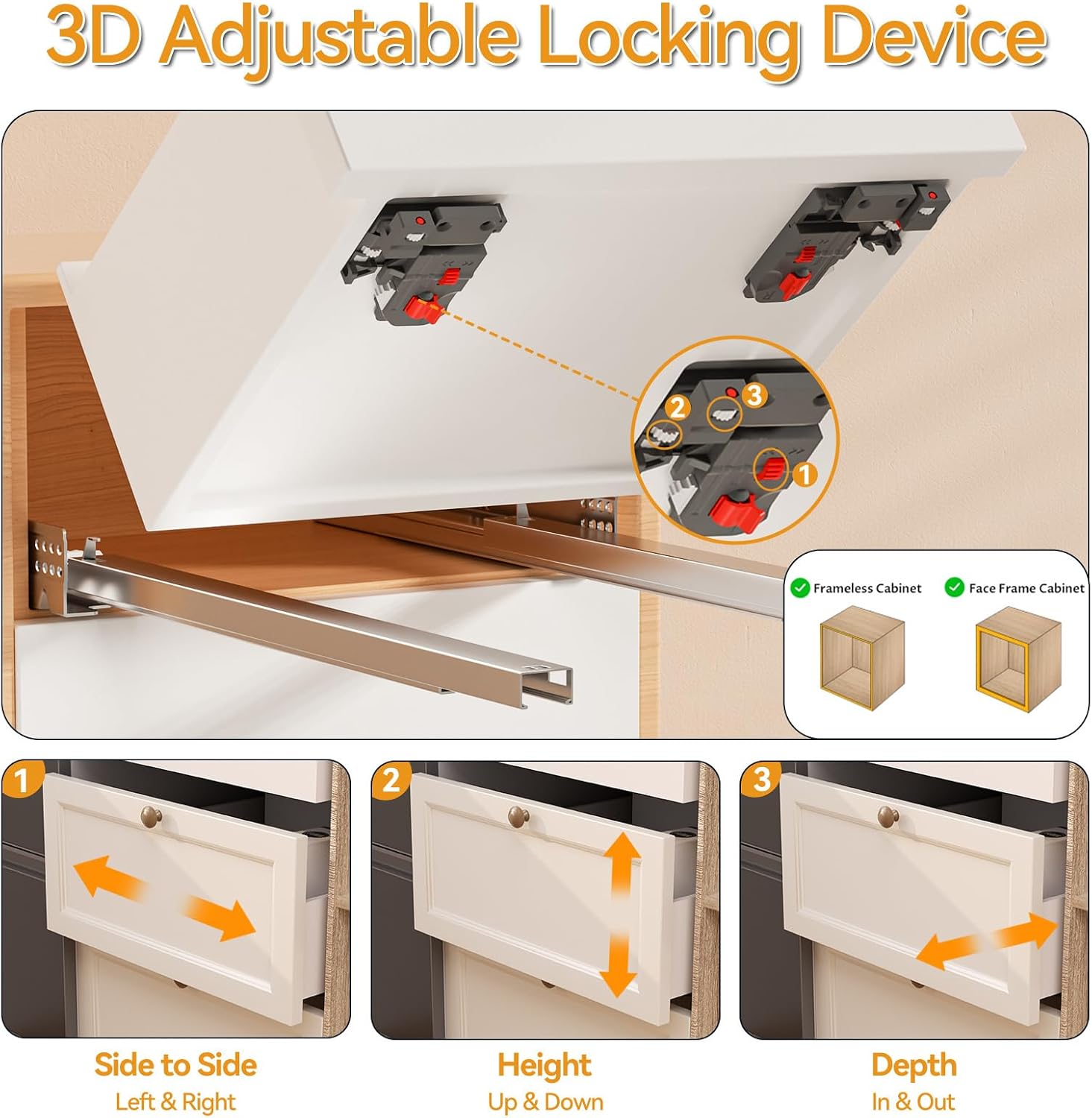 รางลิ้นชักแบบซ่อนใต้เคาน์เตอร์ - Drawer Slide Pair บทวิจารณ์และราคา
