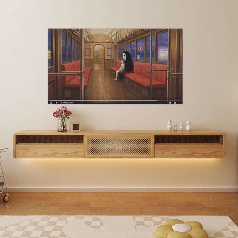 ตู้วางทีวีแบบแขวนผนังไม้จริงสไ - Japanese Furniture Hardware บทวิจารณ์และราคา