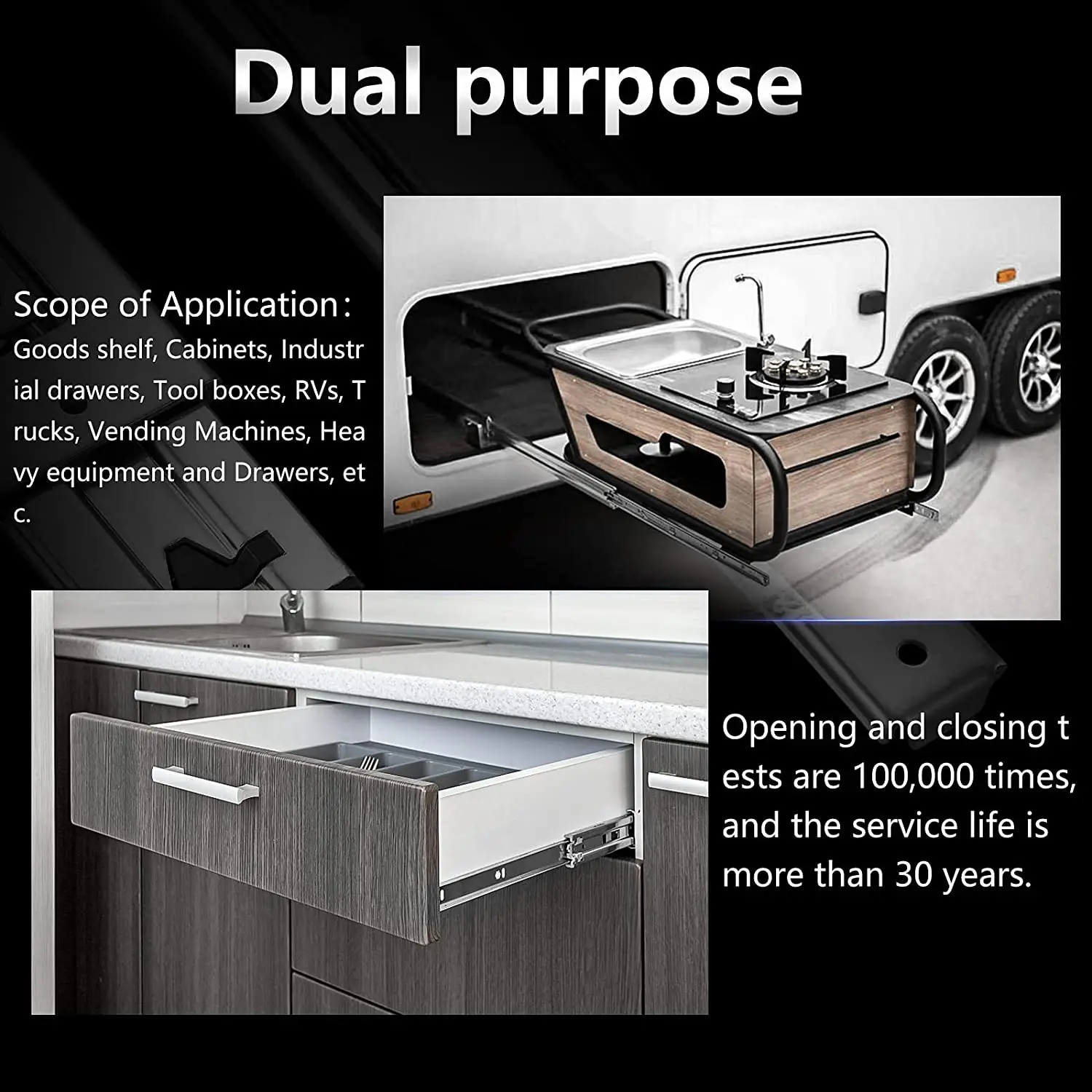 รางลิ้นชักแบบลูกปืน รับน้ำหนัก - Drawer Slide Pair บทวิจารณ์และราคา