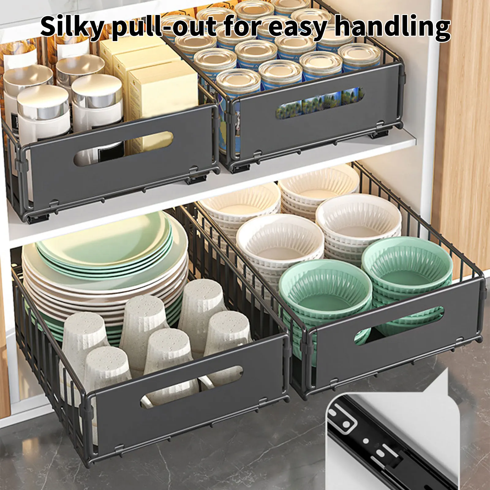 ชั้นวางของในครัวแบบดึงออกได้พร - Drawer Slide Pair บทวิจารณ์และราคา